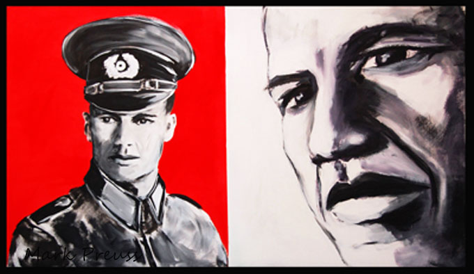 Obama in Berlin painting